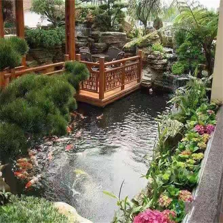 东阿大型庭院假山鱼池景观设计